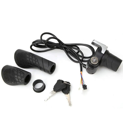 36V Twist Throttle With LCD Power Display For Ebike E Scooter And E Motorcycle Handlebar Controller Fits 22 To 22.8mm Bars Includes Key Lock And 1.6m Cable For Real Time Battery Readout And Safer Rides