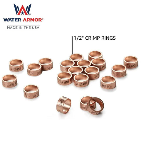 Half Inch PEX Fittings Bundle 220 Pack With 22 Elbows 22 Tees 22 Couplings And 154 Crimp Rings showing crimp rings
