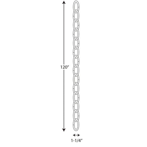 Diagram of 10 Foot 6 Gauge Forged Bronze Lighting Chain For Pendant Mounts And Chandeliers, Built Tough Heavy Duty Durable Link Chain