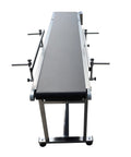 Heavy Duty 110V PVC Belt Conveyor Built Tough With Double Guardrails, 70.9 Inch Long Belt, 11.8 Inch Wide, Anti Static Belt, Stainless Steel Frame