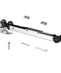 Workhorse Pocket Door Roller Kit With Soft Close, 120 Lbs Capacity, Three Wheel Pocket Door Hanger, hardware components shown