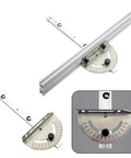 Table Saw Miter Gauge Kit With Adjustable Angle Ruler And Aluminum Guide Rail, Pro Grade Precision Miter Stop