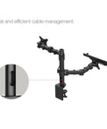 Heavy Duty Dual Monitor Arm Stand With Full Motion Height Adjustable Desk Mount For 10 To 27 Inch Screens and 15.6 Inch Laptops Up To 22 Lbs Each Sturdy Steel Desk Setup Flex That Slaps with cable management feature.