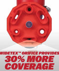 No Nonsense Hopper Gun And Texture Sprayer Built To Crush Thick Drywall Mud Smoothly with Wide Spray Pattern close-up of Widetex orifice.