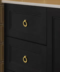 Black dresser with 8 Piece Aluminum Ring Pulls For Dresser And Drawer Furniture Hardware Single Hole Wardrobe Handles in gold