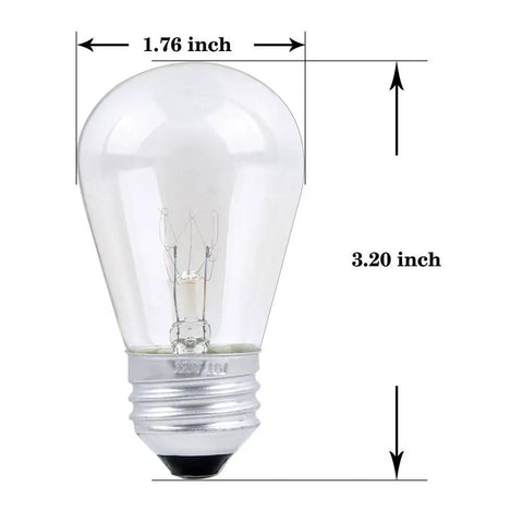 30 Pack S14 Outdoor String Light Bulbs Set Orange Clear Vintage Shatterproof 11W 120V Replacement Bulbs with E26 base