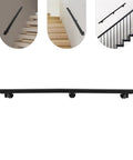 Heavy Duty Wall Mount Handrail And Matte Black Stainless Steel Grab Bar For Stairs, displaying a sleek matte black finish and sturdy support.
