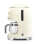 Retro Fifties Style Drip Coffee Maker With 10 Cup Glass Carafe, Auto Start, No Fuss Keep Warm Plate, And Two Brew Strengths, Cream Finish