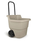 15 Gallon Resin Rolling Lawn And Utility Cart With Retractable Handle And 7 Inch Wheels, Lightweight Yard Hauler