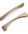 Five Inch 128mm Hole Centers Zinc Alloy Cabinet Pull In Champagne Bronze Finish, Modern Minimalist Design, Top View