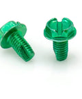 Heavy Duty 10 32 Self Tapping Ground Screws In Green With Hex And Flat Head Options Built From Corrosion Resistant Stainless Steel.