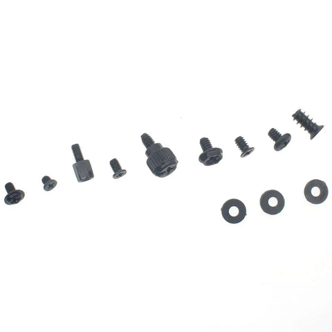 Assorted black screws and standoffs from 400 Piece Computer Screws Kit For DIY PC Build With Universal Motherboard Standoffs And Screwdriver