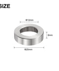 12 Piece Stainless Steel Spacer Set 12mm Bore 20mm OD 6mm Length For M12 Screws Bolts And Rods Plain Finish 304 Stainless Steel Construction round spacer