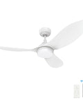 DC Reversible Outdoor Smart Ceiling Fan With 10 Speeds And Dimmable Multicolor Lights, Ultra Quiet Modern Ceiling Fan Works With Alexa Siri Google Assistant And Smart App, 45 Inch White with remote and smart app interface