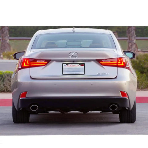 Rear view of a car featuring Slim Black Matte Aluminum License Plate Frame Set With Screw Caps Will Not Block Tags Rust Free