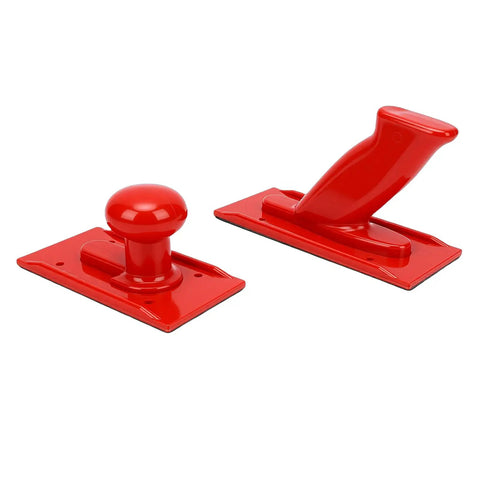 Safety Table Saw Push Block Set 2 Pack For Woodworking Router Table Jointer Push Blocks With Rounded Handle Angled Grip, red, plastic