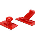 Heavy Duty Safety Push Block Set For Table Saws And Router Tables, 2 Piece Kickback Buster in red with grip tight round handles.