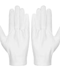 White Cotton Gloves Set For Women And Men All Day Comfort Breathable 70 30 Cotton Polyester Blend One Size Fits Most