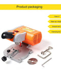 Compact 45 Degree Mini Benchtop Cut Off Saw with clamping tool and accessories, 7800 RPM, for wood, metal, and plastic cutting