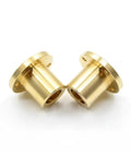 Two brass nuts with a smooth finish, designed for T20 trapezoidal lead screws and CNC applications.