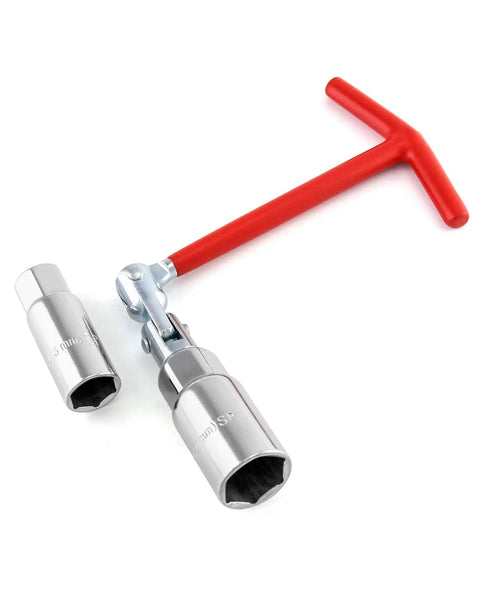 Universal Spark Plug Socket Wrench With T Handle For Easy Remove And Install Fits Five Eighths Inch And Thirteen Sixteenths Inch Spark Plugs