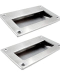 Hidden Recessed Pull Handle Two Pack Set Built To Last Stainless Steel Square Flush Concealed Furniture Hardware