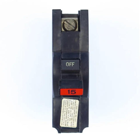 Stab-Lok 1 Pole 15 Amp Circuit Breaker 120/240 Volt Replacement for Electrical Panel NA1P15 Style, front view