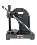 Pro Level 2 Ton Arbor Press With Precision Steel Ram And Slotted Top Plate, front view, heavy duty metal construction.