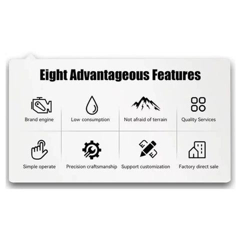 Eight advantageous features list for Built Tough Heavy Duty 4WD Telescopic Handler for construction sites.