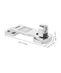 Stainless steel boat latch with rotating mechanism, front view, marine-grade 316 stainless.