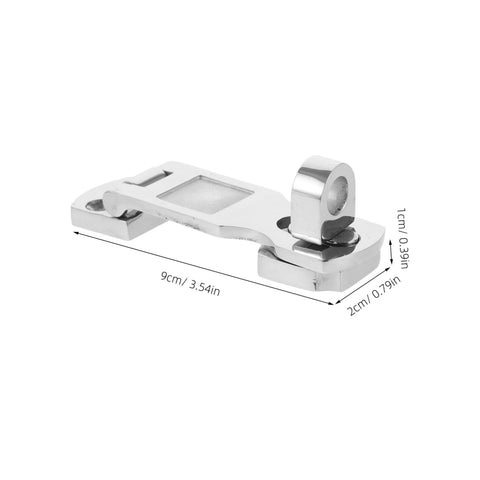 Stainless steel boat latch with rotating mechanism, front view, marine-grade 316 stainless.
