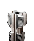 Close-up of a 4 and 6 point round die from Spiral Tube Threader Kit For Water Pipes Internal Threading Tool.