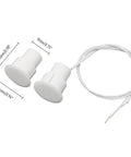 Recessed wired door contact sensor size 19x25mm, white ABS housing, normally open magnetic switch for security upgrades.