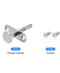 Bulletproof Steel Plunger Latches With Spring Loaded Bolt Rock Solid Design For Furniture Cabinetry Bedroom Doors No Sweat Setup Heavy Duty Quick Snap Pack Of Four showing 4 Pcs with screws.