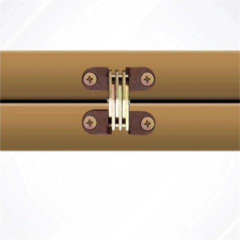 0 To 180 Degree Cross Hinge Plastic Folding Barrel Invisible Hinge 6 Pieces Brown for cabinets and boxes, side view