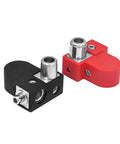 Two Pack Solid Brass Battery Terminal Clamps With Adaptor Collars For Positive Or Negative Posts, Top Or Side Mount, OEM Ready, No Cutting Required, Heavy Duty Car Truck Boat Marine Battery Terminals red and black set