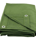 Olive Green 12x16 Tarp, 12 Oz Polyester Heavy Duty, Water Resistant And Breathable, Finished Size 12 Foot By 16 Foot, folded view