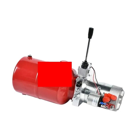 Top Notch 12V And 24V Hydraulic Pump Station Power Unit For All Electric Stacker Semi Electric Forklift Heavy Duty Oil Hydraulics Machine DIY Fixing, red motor with control lever.
