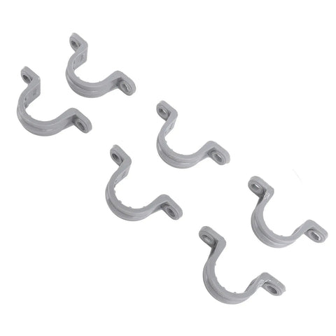 1 Inch PVC Electrical Con Clamp 2 Hole U Bracket Pipe Strap for HVAC, Telecommunication, and Lighting shown in gray