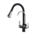 Purified Kitchen Faucet - 360° Rotating TapDeck-Mounted Filtered Water MixerHot & ColdEasy InstallatEle Gray Design - t for Clean Drinking Water with chrome accents.