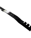 Image of Beefy Mulching Mower Blade For 22 Inch Toro Recyclers, Pro Grade Replacement For 104-8697-03, black steel blade.