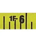 Close-up of the Auto Rewind Tape Measure 3/8 Inch Wide by 100 Feet with Nylon Coated Blade showing 1/8 Inch Increments.