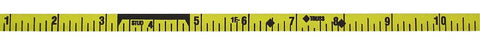 Close-up of the Auto Rewind Tape Measure 3/8 Inch Wide by 100 Feet with Nylon Coated Blade showing 1/8 Inch Increments.