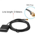 All Weather Waterproof Active GPS Antenna With SMA Male Connector For Car Stereo Head Unit Navigation System Truck Marine Boat GPS Tracker Real Time Tracking Magnetic Or Adhesive Mount 3 Meter Cable