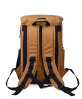 Back view of Canvas Leather Retro Camera Bag Waterproof SLR Backpack For Travel And Photography, showing padded straps.