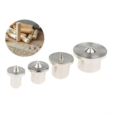 Four-Piece Dowel Center Pins Set Chrome Plated For Woodworking Tenon Marking And Joint Alignment In 6mm 8mm 10mm 12mm Sizes