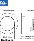 Diagram of Four Pack Round Sliding Closet Door Handles With Two And A Half Inch Diameter Flush Pocket Recessed Pulls dimensions.