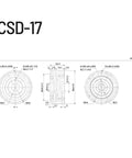 Technical drawing of Heavy Duty High Precision Cylindrical Gear Reducer With 120 Reduction Ratio dimensions and specifications.