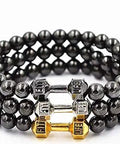 Bracelets with Dumbbell Charm Beads For Jewelry Making Pack Of 30 Multicolor Alloy DIY Spacer Charms Pendant Engraved Live Lift