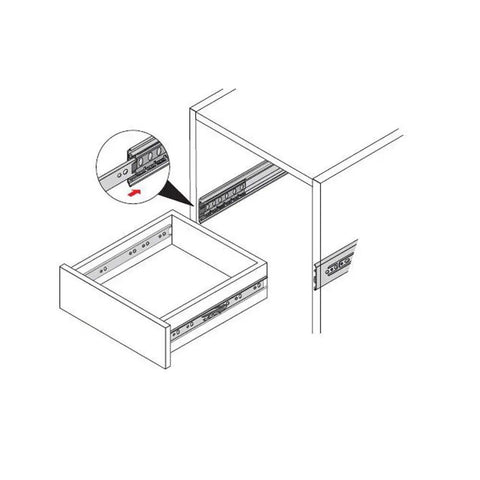 Installation diagram of Full Extension Ball Bearing Drawer Slides 10 Inch Set of 4 Pairs with Silent Close and Smooth Glide
